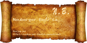 Neuberger Beáta névjegykártya
